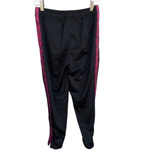 Umbro Track Pants Girls Large 10/12 Black Pink Drawstring Soccer